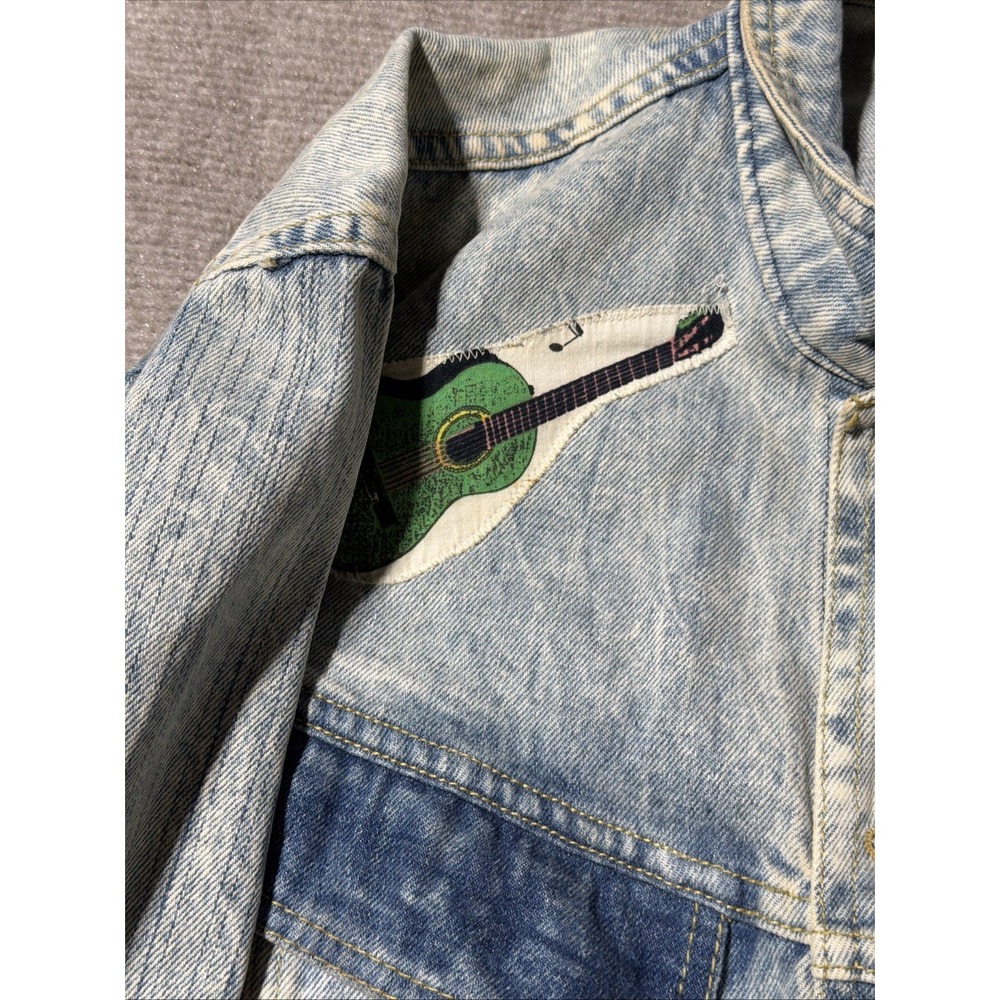 Vintage 80s Malibu USA Acid Wash Denim Jacket Size Medium - Picture 9 of 16